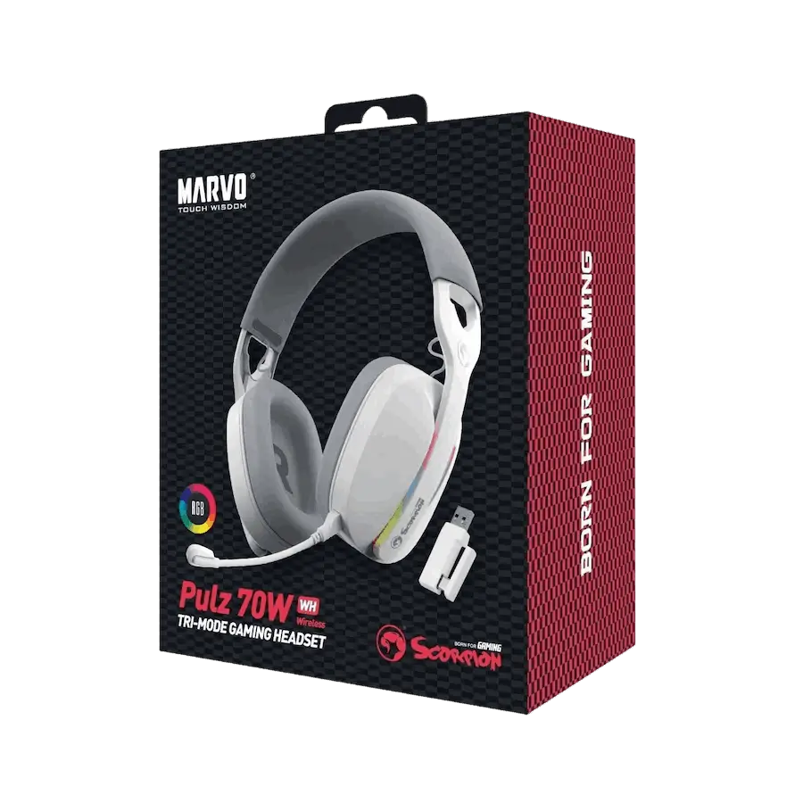 AUDIFONO MARVO HG9086W WH PULZ 70W WIRELESS