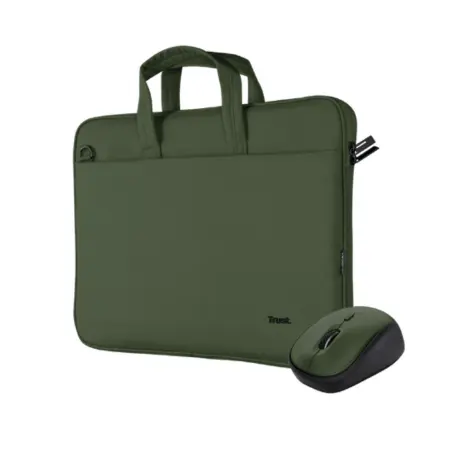 MALETIN TRUST BOLOGNA PARA NOTEBOOK DE 16" VERDE INCLUYE MOUSE INALAMBRICO 24989