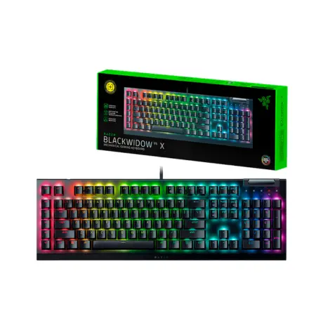 TECLADO RAZER BLACKWIDOW V4 X GAMING MECANICO ESPAÑOL SWITCH AMARILLO 