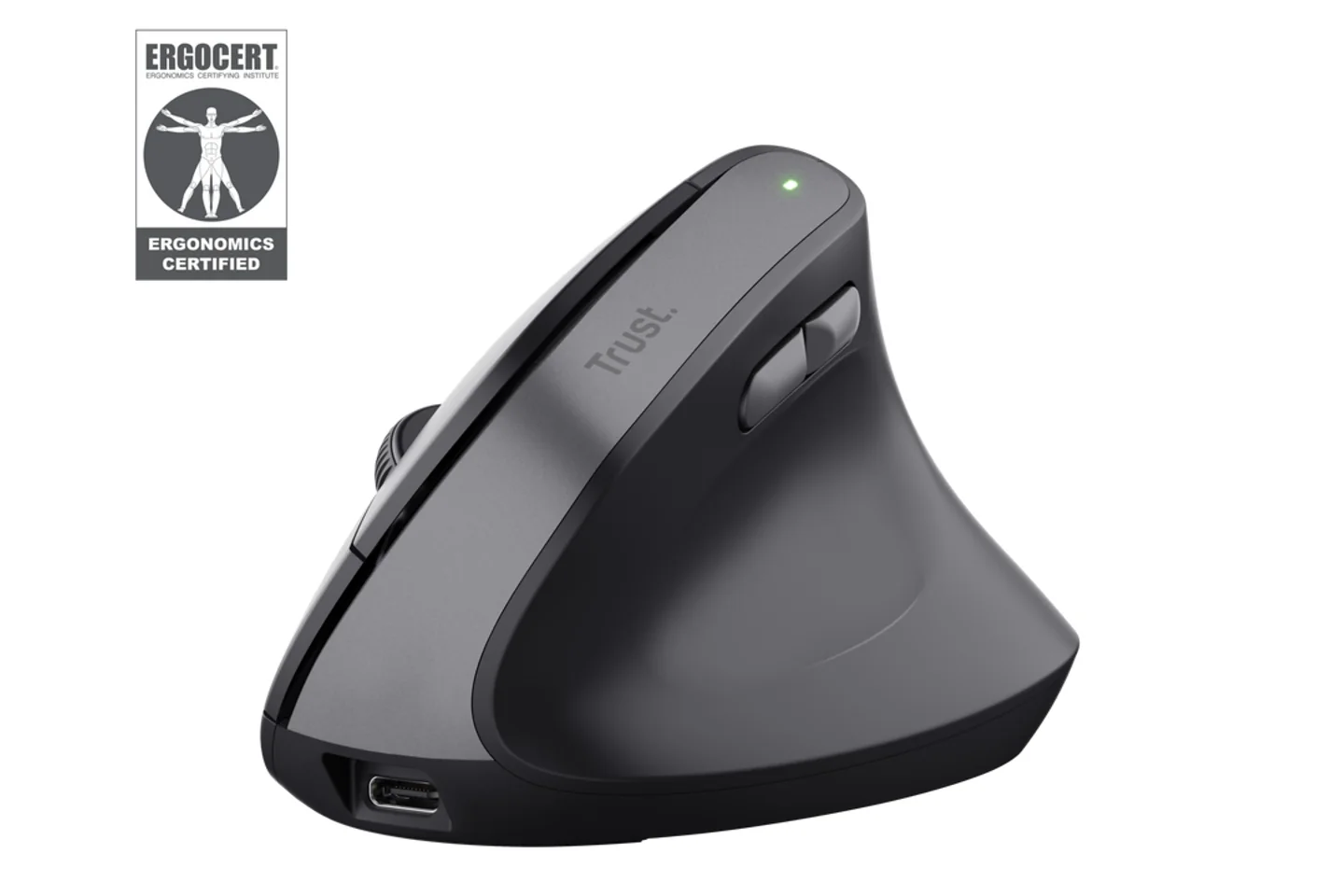 MOUSE TRUST BAYO 25145 ii ERGONOMICO NEGRO CON ANGULO VERTICAL 