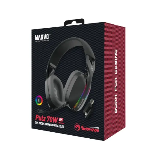 [6932391933664] AUDIFONO MARVO HG9086W BK PULZ 70W WIRELESS