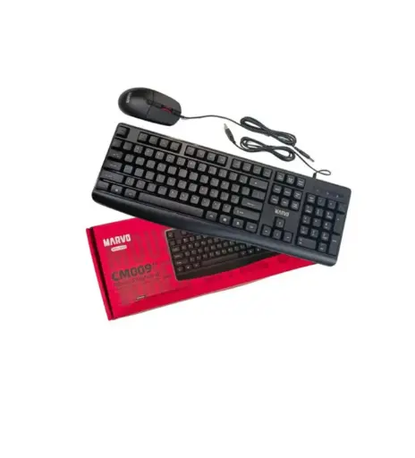 [6932391937549] COMBO TECLADO MOUSE MARVO CM009 SP USB NEGRO ESPAÑOL