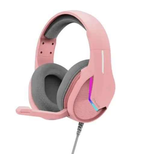 [6932391937792] AUDIFONO MARVO TACTIC 40 H8618PK ROSA RGB ESTATICO USB